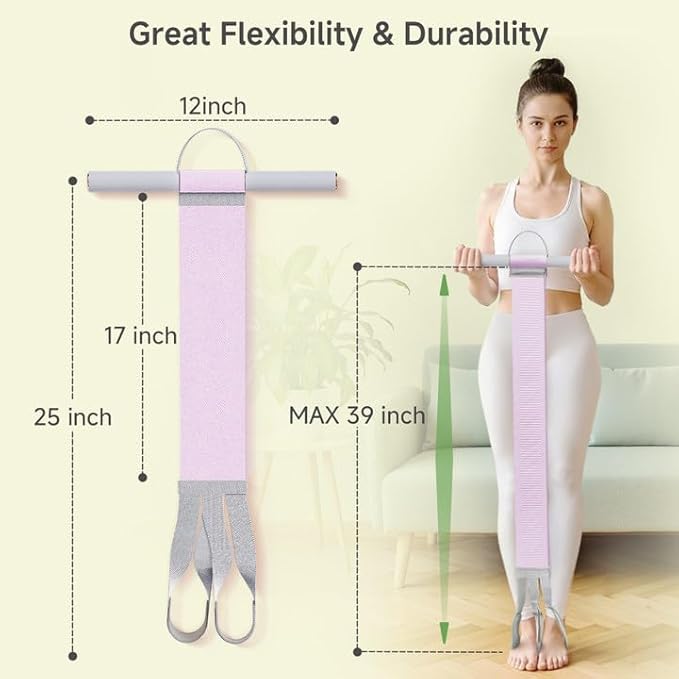 Fabric Resistance Band with Handles, 120lb Full-Body Excercise Band, Non-Slip Elastic Bands for Strength Muscle Training, Stretch Band Workout Equipment for Leg Arm Chest Core Wrist Ankle