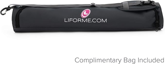 Liforme Original Yoga Mat – Free Yoga Bag Included - Patented Alignment System, Warrior-like Grip, Non-slip, Eco-friendly, sweat-resistant, long, wide, 4.2mm thick mat for comfort