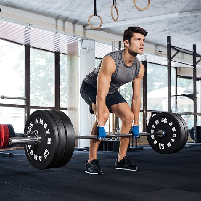 2 Inch Bumper Plates,10-500lbs,Barbell Rubber Olympic Weight Plates Set for Home Gym, Strength Training & Weight Lifting, Multiple Options Colors