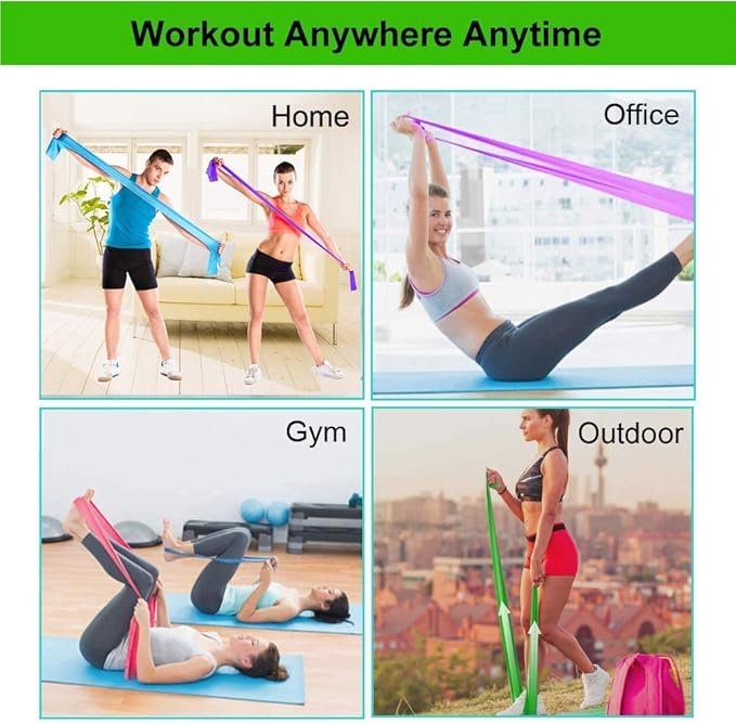 Resistance Bands, Elastic Exercise Bands for Working Out, Physical Therapy, Recovery, Yoga, Pilates, Strength Training