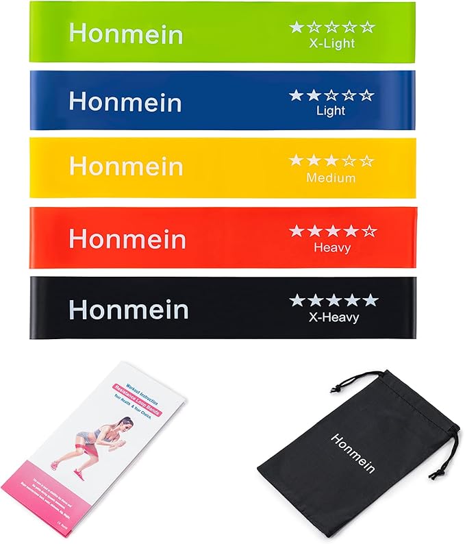 Resistance Bands for Working Out, Exercise Bands with 5 Resistance Levels Fit for Home Fitness, Strength Training, Natural Latex Resistance Band Include Instruction Guide and Carry Bag