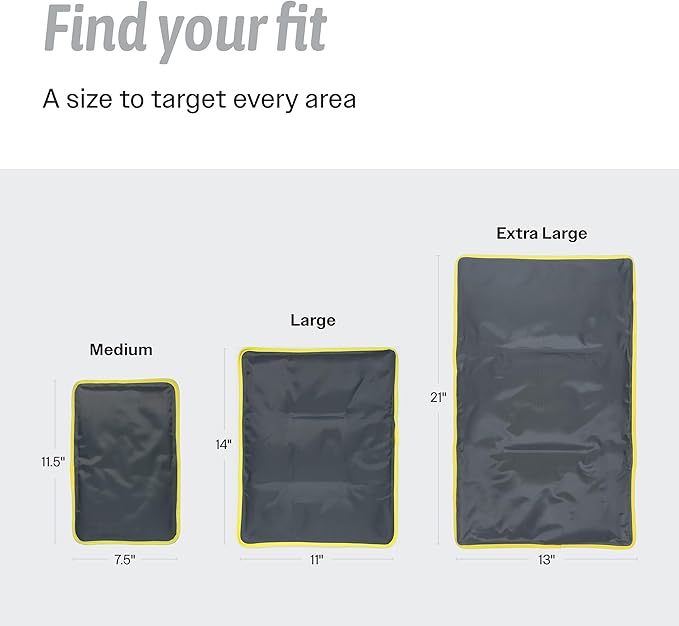 Hot & Cold Reusable Gel Packs (Medium, 1 Pack) Flexible Soft Compress - Ice & Heat Therapy for Injuries, Back, Shoulder, Hip, Knee, Joint Pain, Swelling, Bruises, Post Surgery - Sport Temp