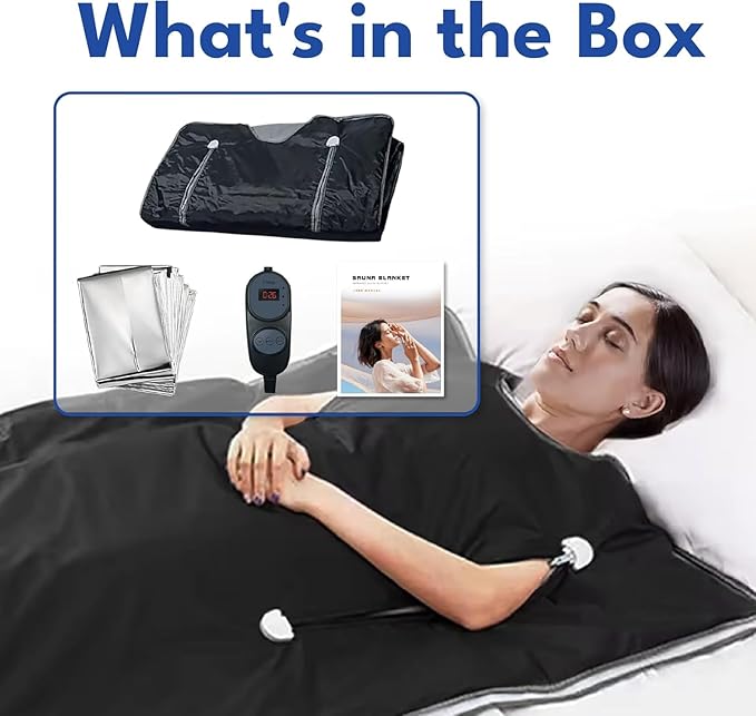 Infrared Sauna Blanket for Home | Portable Far Infrared Sauna Bag for Detox, Weight Loss & Relaxation, Dry Heat Therapy, Personal At-Home Wraps with Adjustable Temp 95-176°F. 120V 400 Watts, 70" x 31"