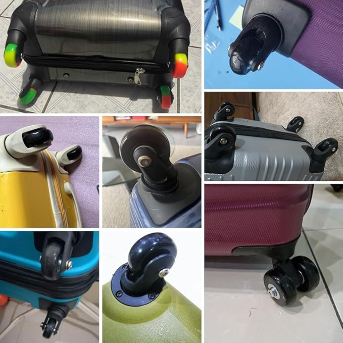 54mm 4PCS Luggage Suitcase Replacement Wheels for Trolley Case Travel Bags Caster Inline Roller Skating Roller Swivel Rubber Wheels Bearings Repair Kits with Axles 30mm&35mm&60mm