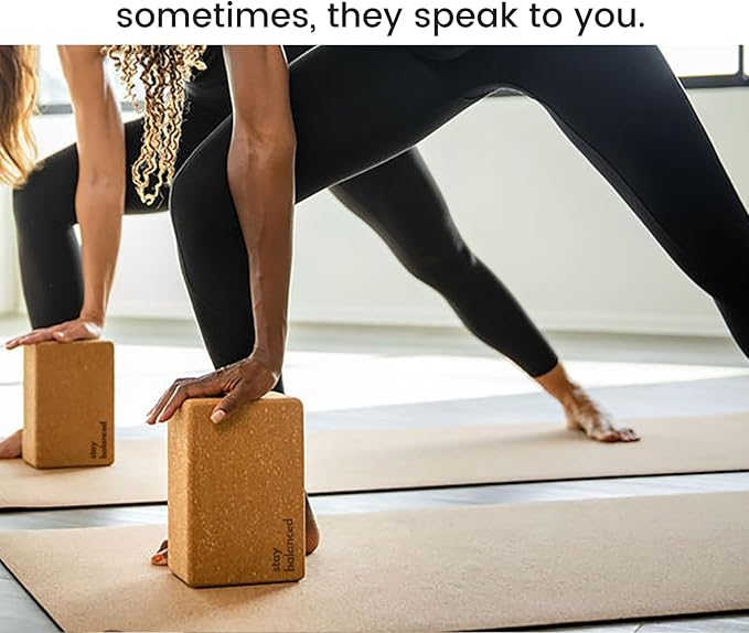 Premium Cork Yoga Blocks - Extra Large Yoga Block 2-Pack or Extra Tall 1-Pack for Inflexible Yogis | Natural, High-Density Cork for Superior Support & Stability | Optional Yoga Strap & Gift Box