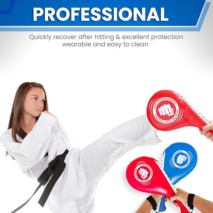 '+Performance Taekwondo Kick pad & Boxing pad | Martial Arts Training Equipment | Karate Pads | Taekwondo Sparring Gear | MMA, Kickboxing, Muay Thai | Kick Pads Martial Arts Target for Kids & Adults.