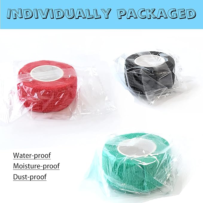 8 Pack 1 in x 5 Yards Cohesive Wrap Self Adhesive Bandage Wrap Elastic Self Adherent Wrap Self Stick Vet Tape for Athletic, Wrist, Ankle, Knees, Pets (Skin Color)