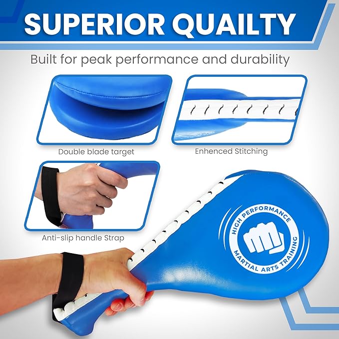 '+Performance Taekwondo Kick pad & Boxing pad | Martial Arts Training Equipment | Karate Pads | Taekwondo Sparring Gear | MMA, Kickboxing, Muay Thai | Kick Pads Martial Arts Target for Kids & Adults.
