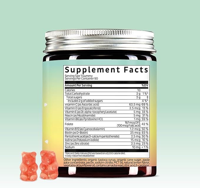 Immune Support Gummies – Vitamin C, D, B6 & B12 – Daily Immune Boost – Vegan, Naturally Flavored (60 Gummies)