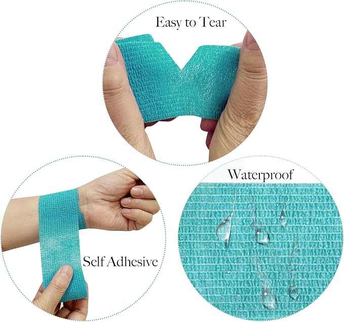 100 Rolls Self Adhesive Bandage Wrap 2 inch Cohesive Bandage Wrap Stretch Bandages Wraps Tape Color Elastic Self-Adherent Tape for Wrist Ankle Sports Swelling Sprains(Rich Color)