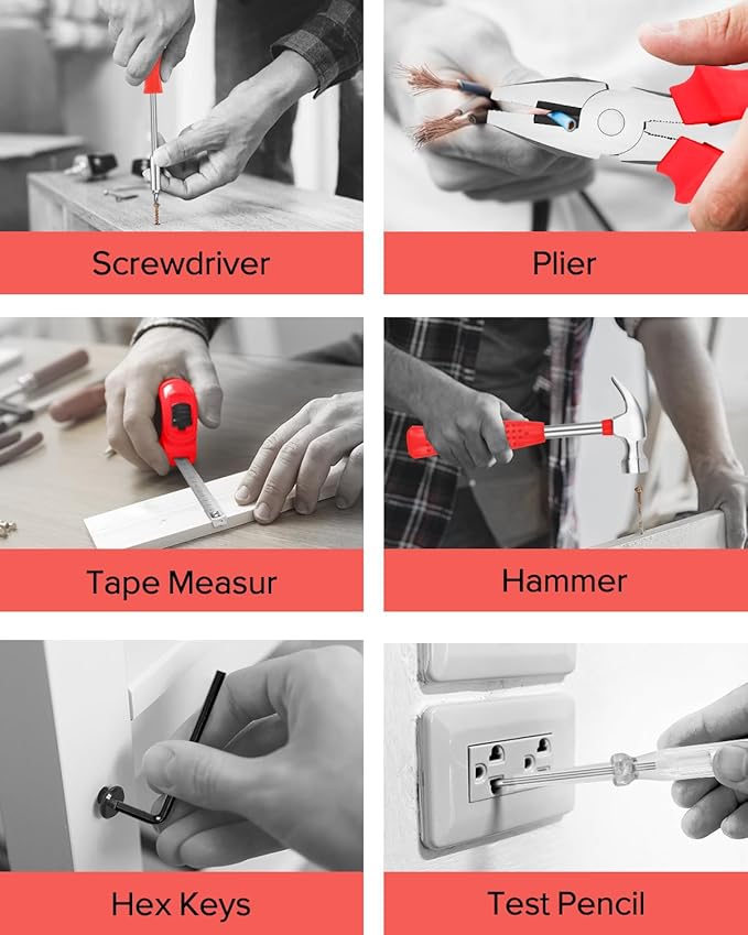 24pcs Home DIY Tool Kit for Household, Office & Garage - General Repair Small Hand Tool Set with Storage Case