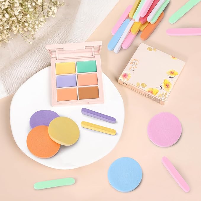 480 Pcs Compressed Facial Sponges for Makeup Removal & Exfoliating Premium Face Cleansing Sponge Pads for Women & Girls Soft Wash Round Sponge Spa & Daily Use,Multiple colors