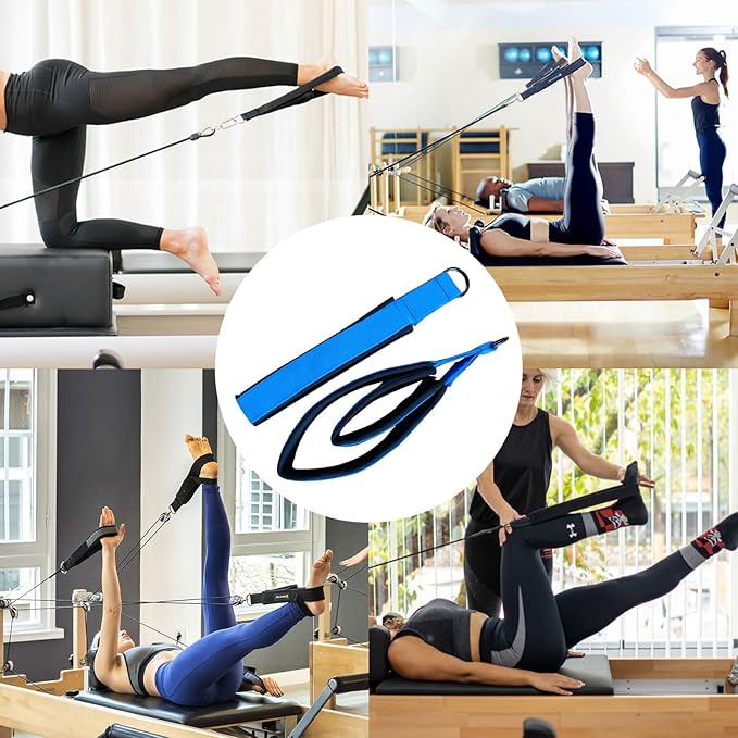 Pilates Double Loop Straps for Reformer, D Ring Straps Handle, Yoga Exercise Straps, 2 PCS