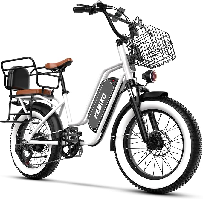 1500W Electric Bike for Adults,48V 20/60Ah Removable Battery Max Range 80Miles & 30MPH Electric Bicycle,20''ร4" Fat Tire Ebike,Adult Electric Bicycles for Commute Beach Snow,E-Bike UL Certified