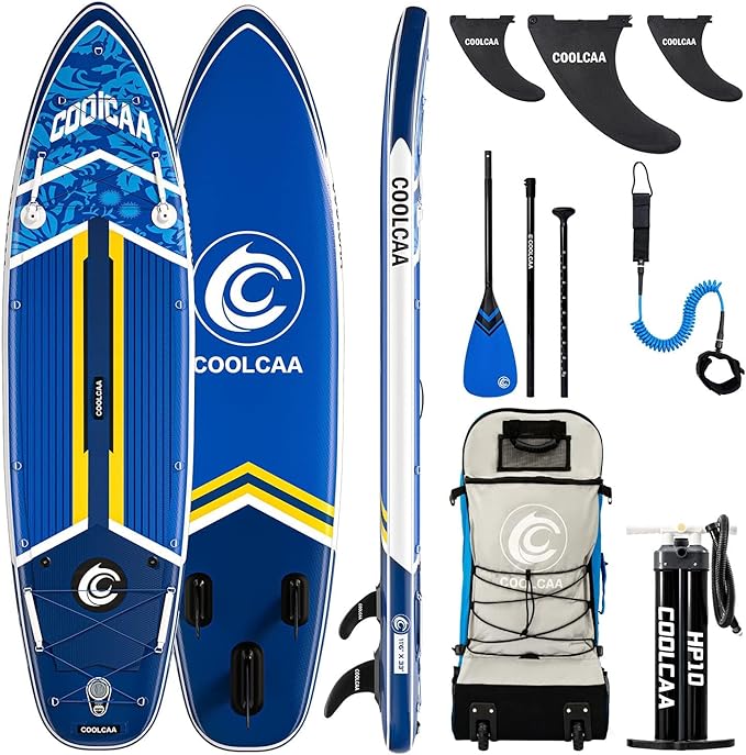Inflatable Paddle Board, Stand Up Paddleboard with Premium SUP Accessories for Fishing & Yoga, 460lb Capacity, Non-Slip EVA Deck, Blow Up Paddle Boards for Adults & Beginner