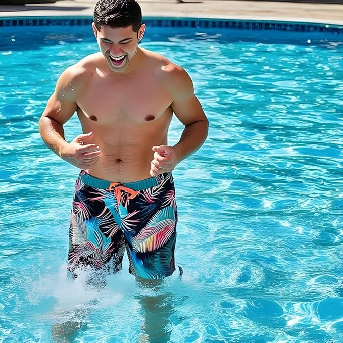 INGEAR Men's Athletic Stretch Workout Shorts Gym Quick Dry Running Trunks Boxer Lining