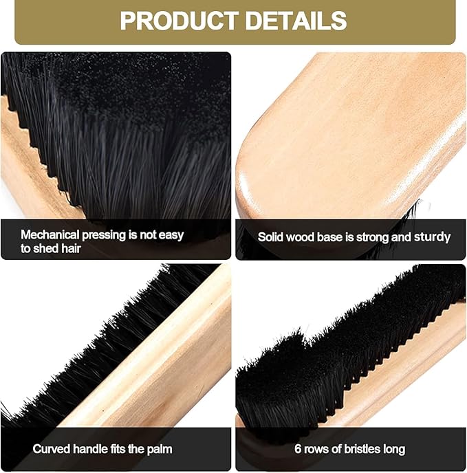 4 Set Billiards Pool Table and Rail Brush Including 12 Pieces Pool Cue Chalk Cubes and 6 Slip-on Pool Cue Tip Replacements Snooker Table Wooden Cleaning Brush Kit Accessories