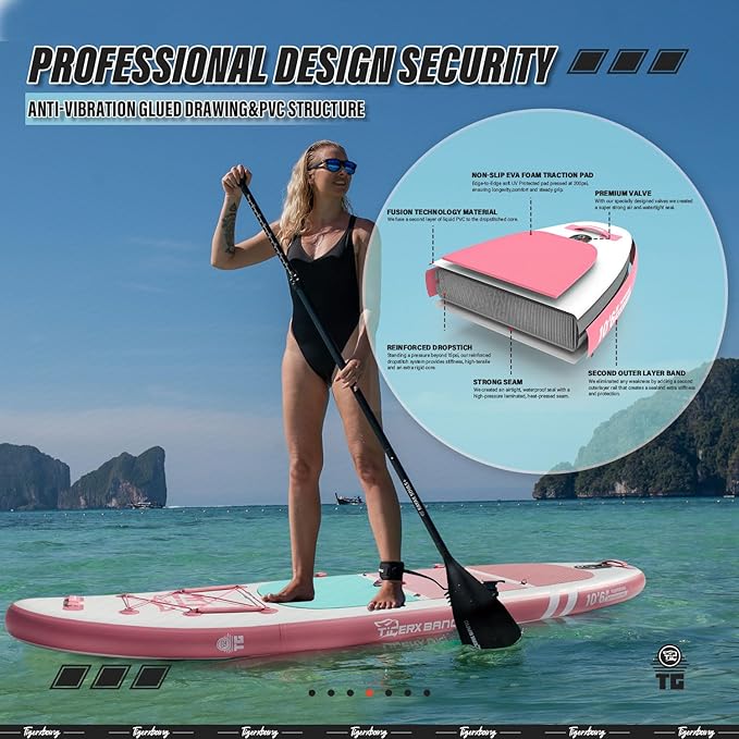 Inflatable Paddle Board with Premium SUP Board Accessories, Allround Paddle Boards for Adults/Kids,Stand Up Paddle Board Defender Collection