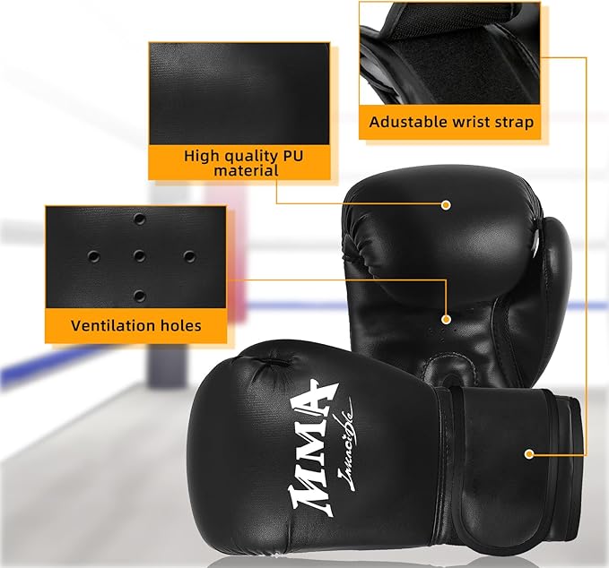 Hanging Punching Bag for Kids, 2FT PU Leather Kicking Bag with Boxing Bag Gloves, Heavy Bag Boxing Equipment for Training Karate Muay Thai Kick Taekwondo(Unfilled)
