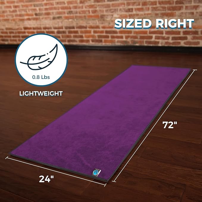 Youphoria Yoga Microfiber Non-Slip Towel - Hot Yoga Mat Towel for Enhanced Grip and Sweat Absorption