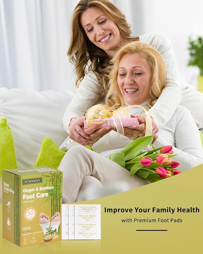 50 Packs Ginger Foot Pads, Natural Cleansing, Promoting Sleeping, Suitable for Daily Relaxation Foot Paches