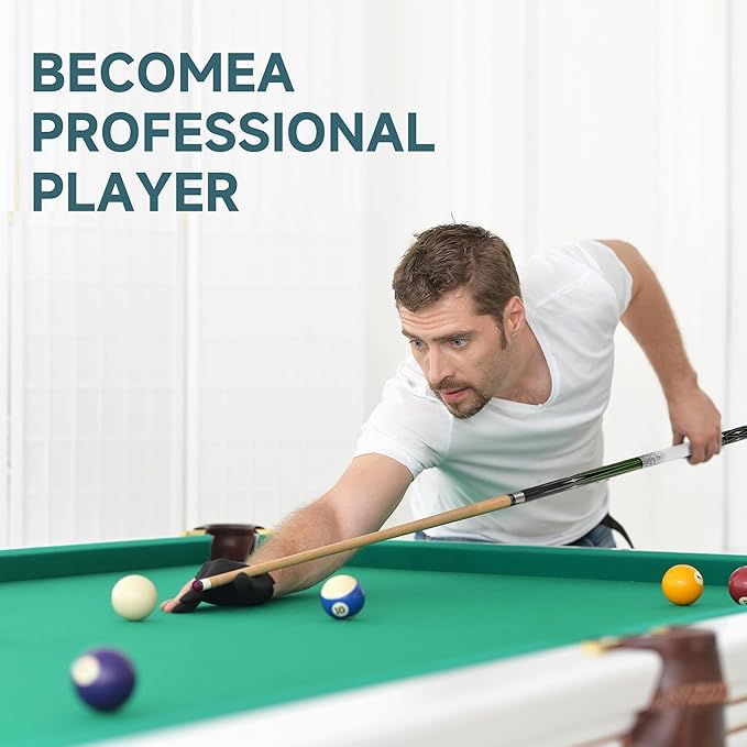 HomeSeason Pool Cue Stick 58" Billiard Cue Sticks 3D Printed Grip Professional Low Deflection Pool Sticks Maple Wood Pool Sticks 13mm Tip