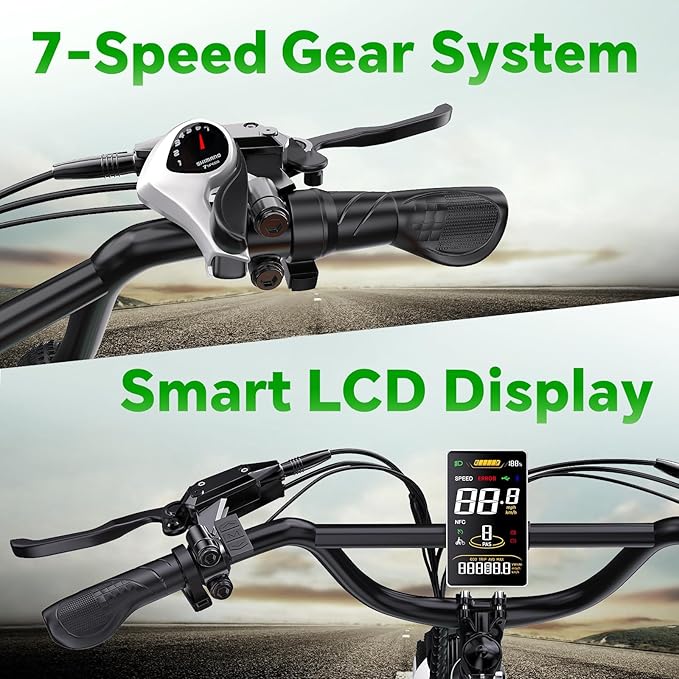 2 Seater Electric Bike, 48V 20AH(๐๐๐๐๐) Large Removable Battery, ๐๐๐๐๐ Peak Motor, 20"x 4.0" Fat Tire Ebike for Adults, 80+Miles Max,30+MPH, City Couple E Bike for All Terrain