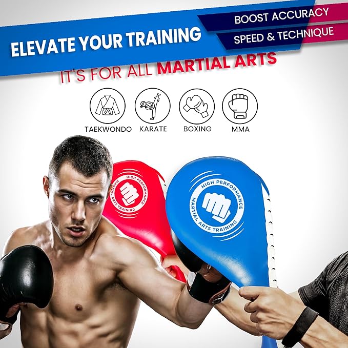 '+Performance Taekwondo Kick pad & Boxing pad | Martial Arts Training Equipment | Karate Pads | Taekwondo Sparring Gear | MMA, Kickboxing, Muay Thai | Kick Pads Martial Arts Target for Kids & Adults.