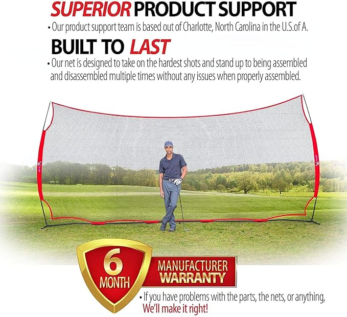 20x10ft Sports Net | 200 SQ feet of Protection | Multi Sport Netting Barrier, Sports Net, Baseball Netting Backstop | Perfect for Golf, Baseball, Basketball, Soccer, Lacrosse, Hockey