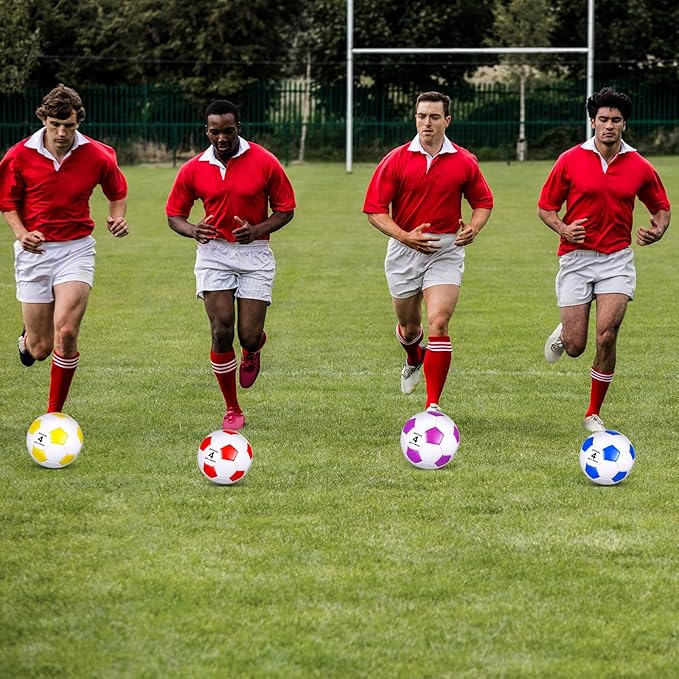 6 Pcs Operation Christmas Soccer Ball Bulk with Pump Needles, Size 3 4 5 Deflated Soccer Ball Gift for Youth Adult Game Training Practice Christian Charity Donation Supplies