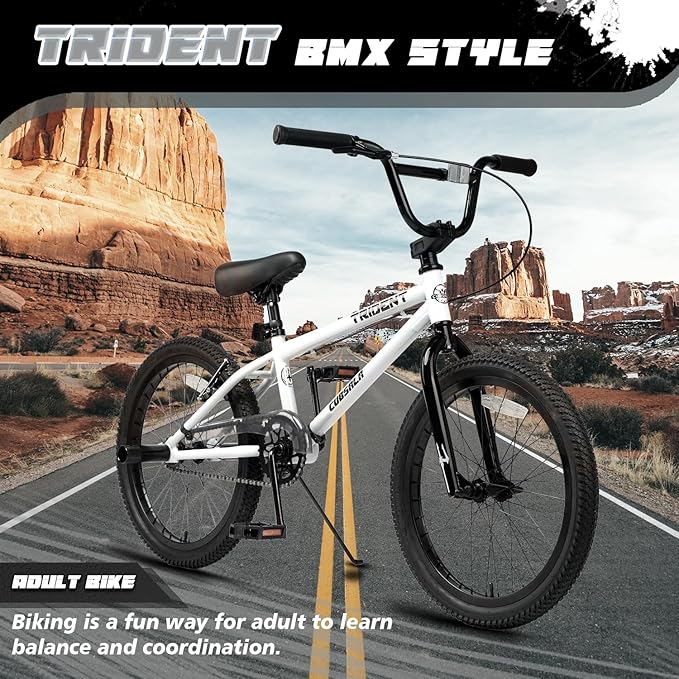 20 24 26 Inch BMX Race Bike Trident Bicycles Beginner-Level to Advanced Riders with 2 Pegs, Multiple Colors