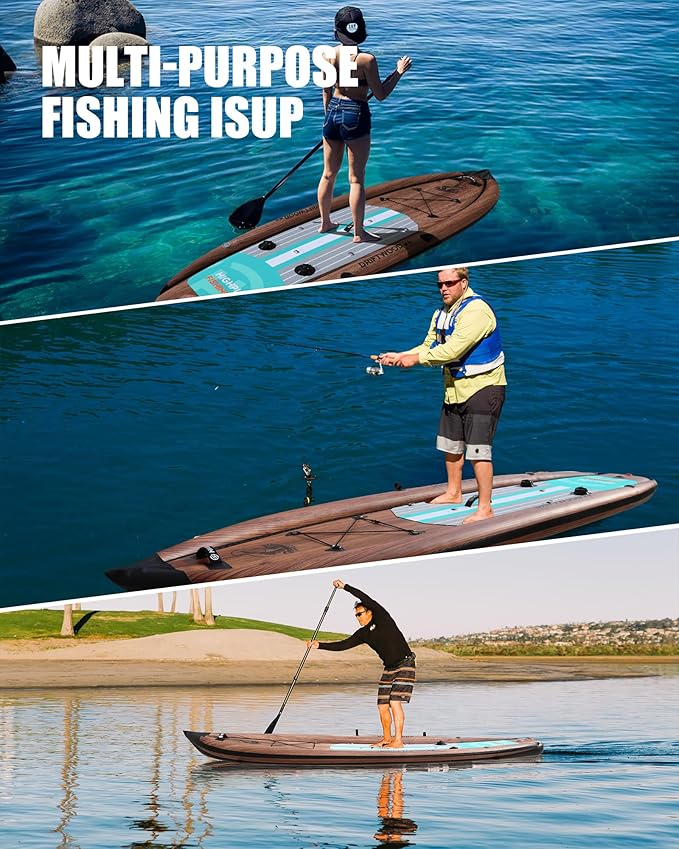 Highpi Inflatable Stand Up Paddle Board for Youth and Adults – Wide Sup with Premium Accessories, Blow Up Paddleboard for Surfing, Fishing, Yoga & More