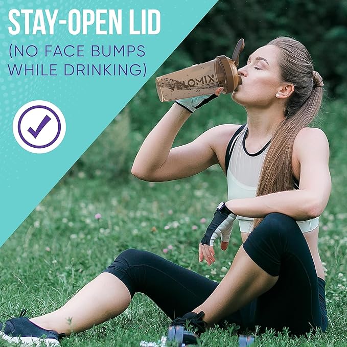 '-4 PACK- 28 oz Protein Shaker Bottle for Protein Mixes - 4x Wire Whisk | Leak Proof Shaker Cups for Protein Shakes | Protein Shaker Bottle Pack | Protein Shake Cup (Brown)