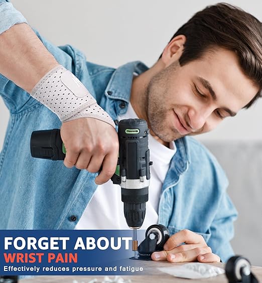 HiRui Breathable Wrist Brace (2 Pack) for Relieve Wrist Pain from Carpal Tunnel, Arthritis, Tendonitis, Sprain, TFCC | Adjustable Wrist Wraps Support for Weightlifting, Tennis - Fits All (Gray)