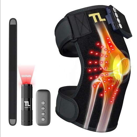 2025 Upgraded 3-in-1 Red Light Therapy Knee Massager w/Heat – 3 Wavelength Infrared Knee Brace for Joints, Knees, Elbow, Shoulder Recovery – Portable Heated Compression Wrap for Faster Relief
