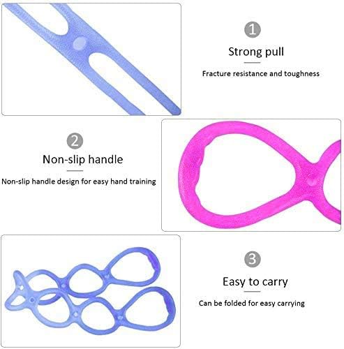 7 Rings Stretch Exercise Band, Portable Silicone Elastic Resistance Band Pilates Flexbands Yoga Stretching Strap Physical Therapy Rehab Belt, Home Gym Workout Equipment for Full Body Exercise