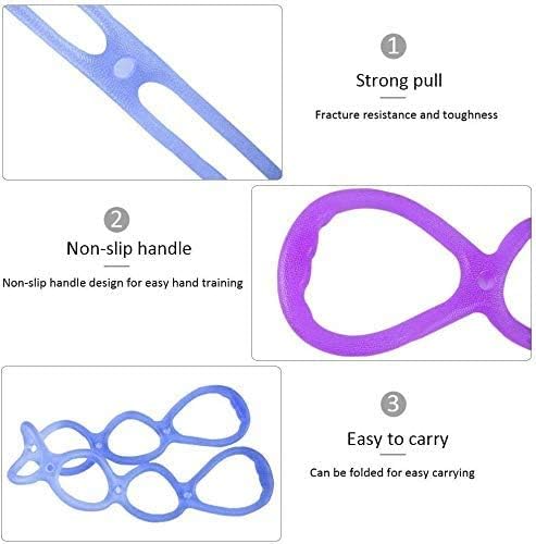 7 Rings Stretch Exercise Band, Portable Silicone Elastic Resistance Band Pilates Flexbands Yoga Stretching Strap Physical Therapy Rehab Belt, Home Gym Workout Equipment for Full Body Exercise