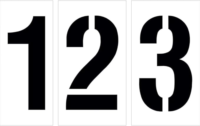 6" Number Stencil Kit | Part#: 10001776 | 10-Piece Kit includes Numbers 0-9 | Number Height is 6" | Flexible and Durable 1/8" PolyTough Lifetime | Precision Marking | Made in USA