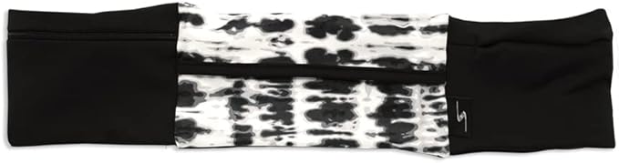 3 Pocket Adjustable Running Belt Waist Pack, Fanny Pack For Working Out With Sweat Resistant Backing, Holds All iPhone Models (Tie Dye/Black, Large/XL)