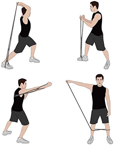 7 Rings Stretch Exercise Band, Portable Silicone Elastic Resistance Band Pilates Flexbands Yoga Stretching Strap Physical Therapy Rehab Belt, Home Gym Workout Equipment for Full Body Exercise