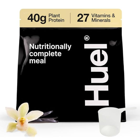 Huel Black Edition | Vanilla 40g Vegan Protein Powder | Nutritionally Complete Meal | 27 Vitamins and Minerals, Gluten Free | 17 Servings | Scoop not included to reduce plastic
