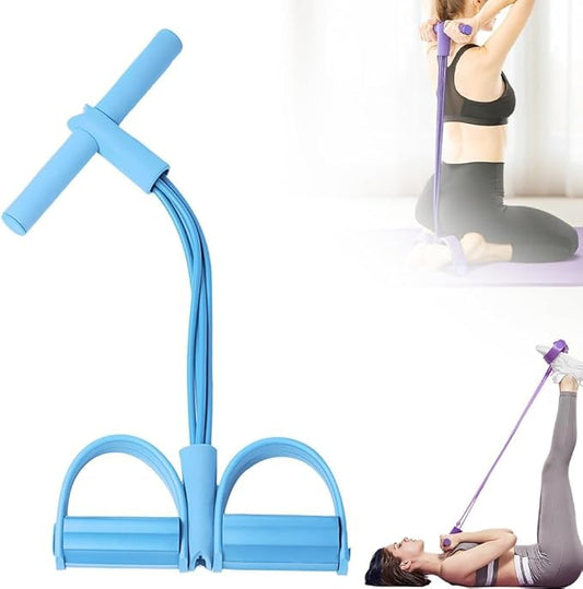 21 Fitness Resistance Bands-6 Tube Pedal Ankle Puller | 2025 Upgrade 6-Level Elastic Exercise Bands with Yoga Pedal | Natural Latex Workout Equipment for Sit Up/ABS/Leg Training (Women & Men)