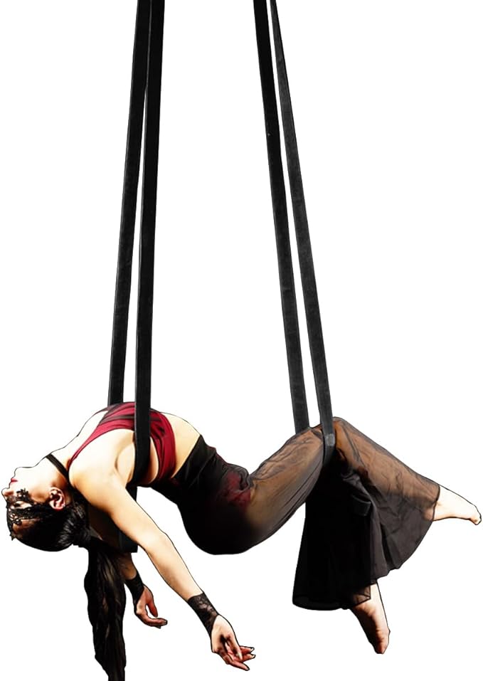4.9ft (1.5m) Aerial Loops Straps – Professional Aerial Yoga Ropes for Acrobatics, Circus Training & Fitness – Strong Nylon Trapeze Straps for Aerial Silks, Hammock, Dance & Performance Arts