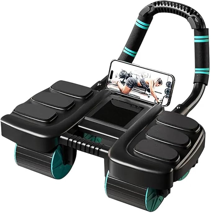 2025 New Automatic Rebound Ab Roller Wheel with Elbow Support & 4-Wheel Design - Core Exercise Equipment for Home Gym, Abdominal Workout Machine for Men/Women, Belly Fat Burner,Portable Fitness Roller Wheel