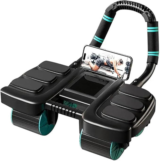 2025 New Automatic Rebound Ab Roller Wheel with Elbow Support & 4-Wheel Design - Core Exercise Equipment for Home Gym, Abdominal Workout Machine for Men/Women, Belly Fat Burner,Portable Fitness Roller Wheel