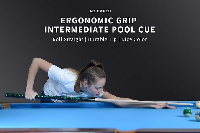 58" Pool Cue/Pool Stick Ergonomic Design Hardwood Canadian Maple 13mm Tip 18-21oz Billiard Cue B1SN