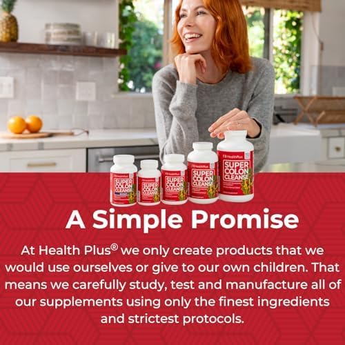 Health Plus Super Colon Cleanse, 12 oz Powder, 68 Servings - Natural Detox, Digestive Constipation Relief, Gentle Gut Cleanse with Psyllium Husk & Senna Leaf