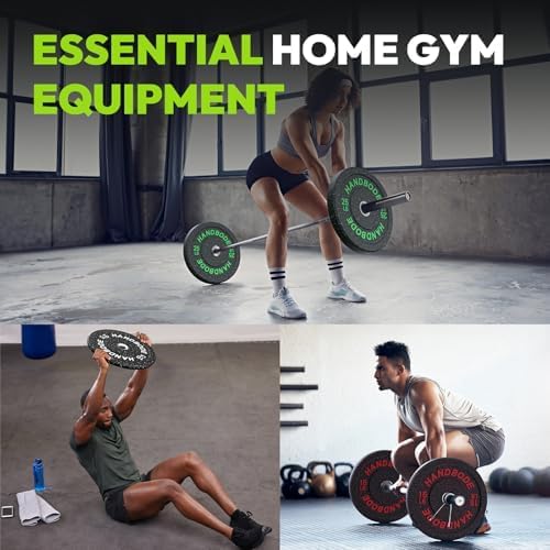 2-Inch Bumper Plates High Bounce, Olympic Weight Plate Set 45/100/160/190/260/300lb, Barbell Weight Plates Set for Home Gym, Colored Weights Rubber Strength Training Plate for Weight Lifting