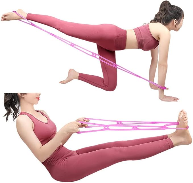 7 Ring Stretch Resistance Exercise Band, BetterJonny Workout Bands Yoga Stretching，Foot, Leg and Arm Exerciser for Home or Fitness Center Workout Walking Exercise