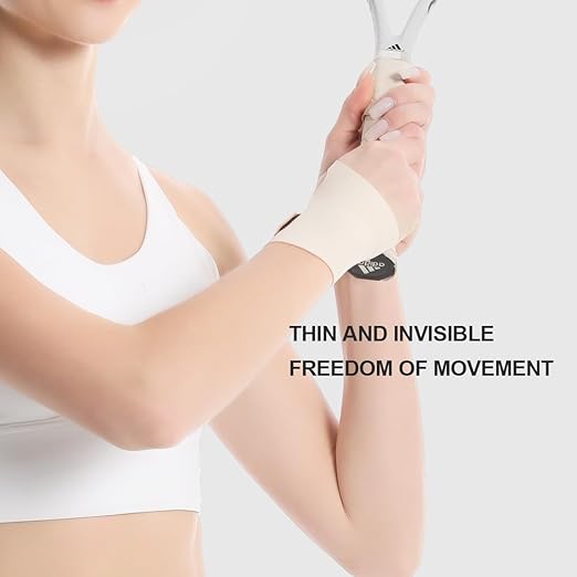 2 Pack Wrist Brace Support for Carpal Tunnel Pain Relief, Ultra Thin Elastic for Tear, Ulnar Wrist wraps Repetitive Wrist Use Injury, Fit Left or Right Hand, Small and Medium Hands Sizes